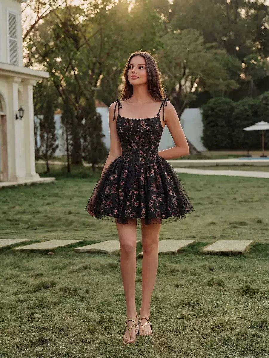 Maison Floral Corset Flare Dress