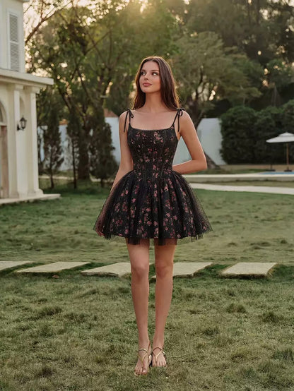 Maison Floral Corset Flare Dress