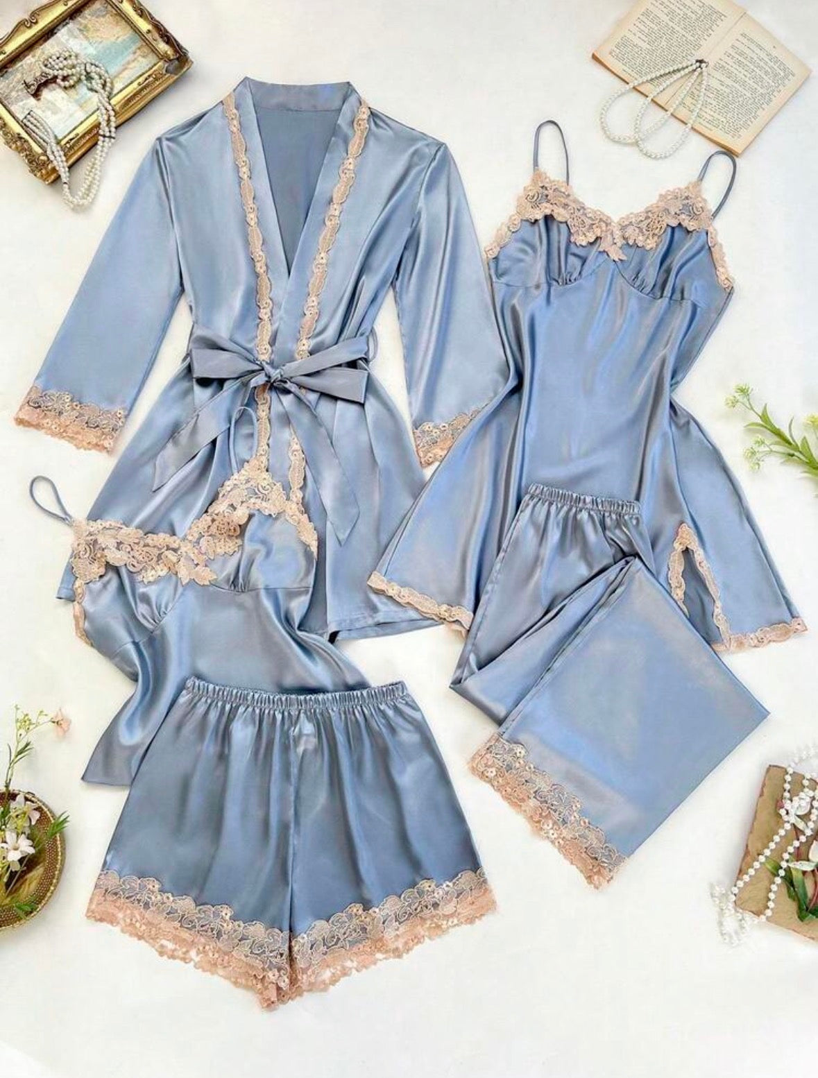 Aurora Silk 5 Packs Night Gown Set