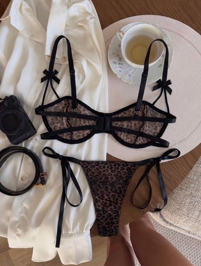 Leopard Basic Lingerie Set - Brown