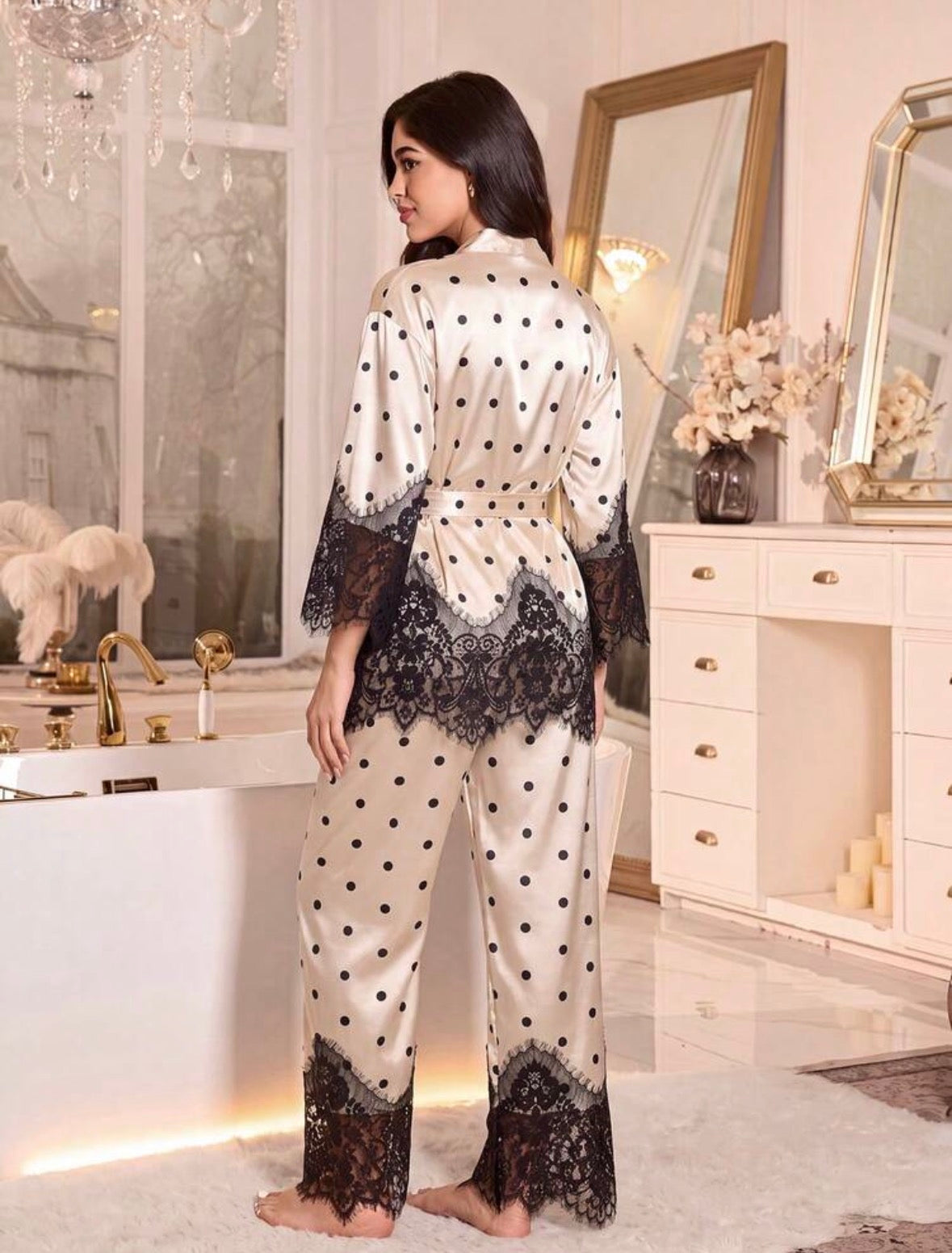 Elira Silk Pajamas Set - Champagne