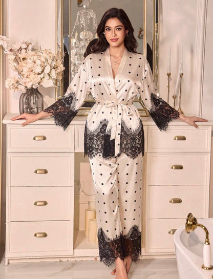 Elira Silk Pajamas Set - Champagne
