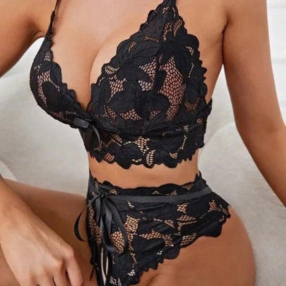 Noir Bow Lace Bralette Set - view 3