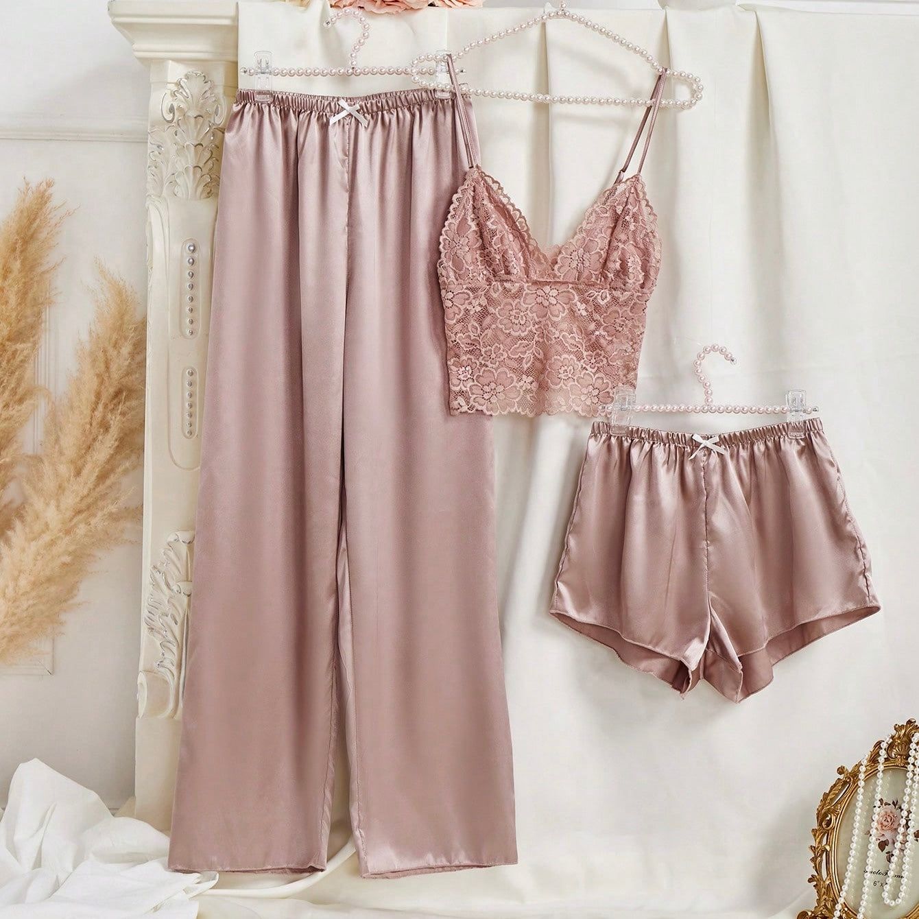 Noir Lace Pajamas Set - view 1