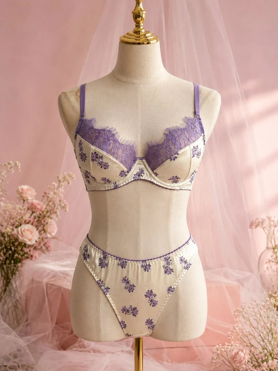 Solea Intimate lilac floral lingerie set